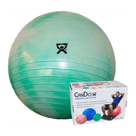 Fabrication Enterprises CanDo Deluxe ABS Inflatable Exercise Ball, Extra Thick, Green, 65 cm (26") 30-1853